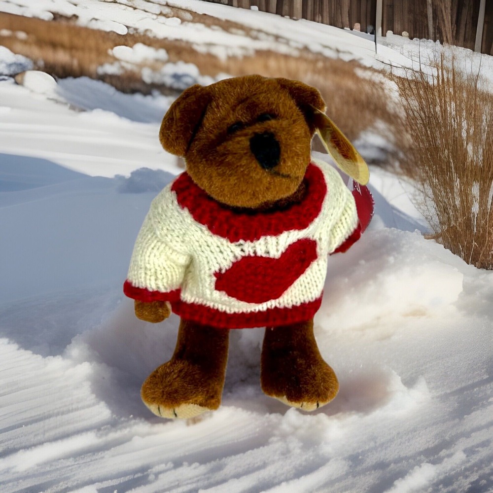 Ty Attic Treasures "Casanova" Teddy Bear in Heart Sweater Valentine's Day